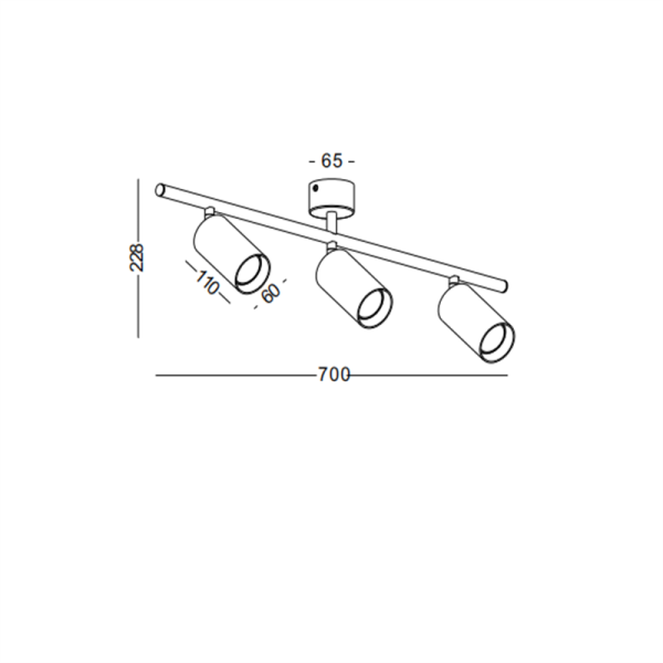 DS003-BK-3*5W GU10 lamp led surface track light - Image 2
