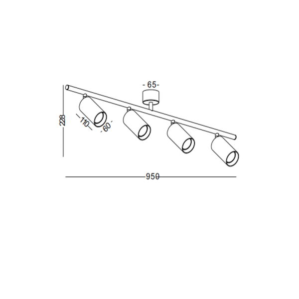 DS004-SL-4*5W GU10 lamp led surface track light - Image 2