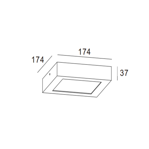 LBL204-BK-12W Square led surface down light - Image 2