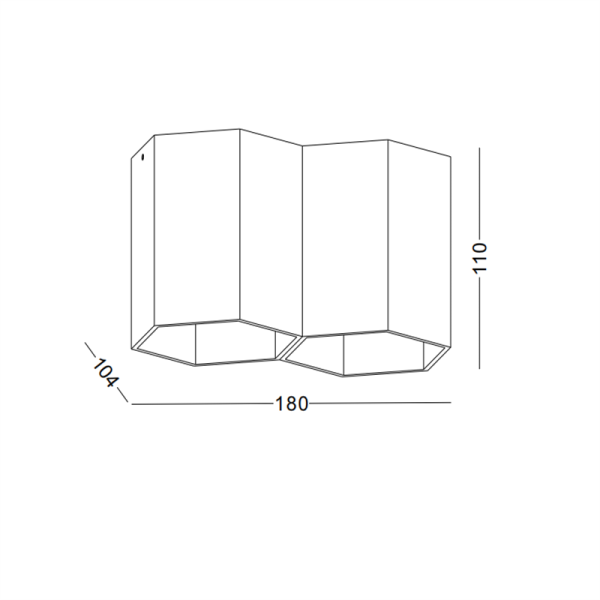 LBL252-GD-2*GU10 Lamp led surface down light - Image 2