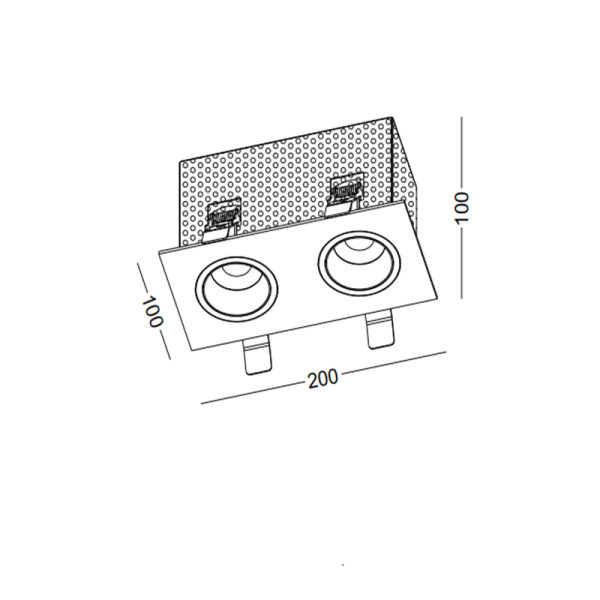LDC455-2*12W Cob led grille light - Image 2