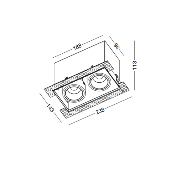 LDC461-2*12W Cob led grille light - Image 2