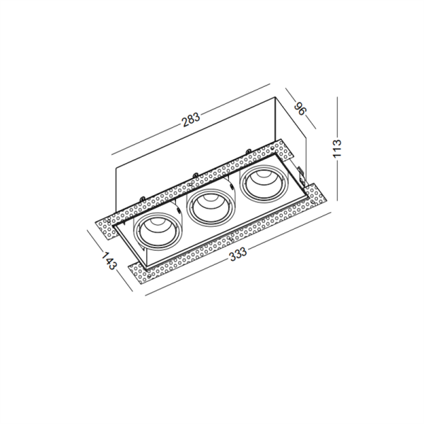 LDC462-3*12W Cob led grille light - Image 2