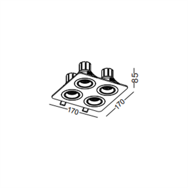 LDC997-WT-4*6W Square led recessed spot light - Image 2