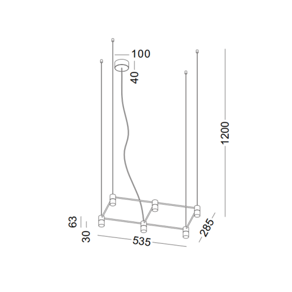 LPL339-BK-6*1W The networks series led pendant light - Image 2