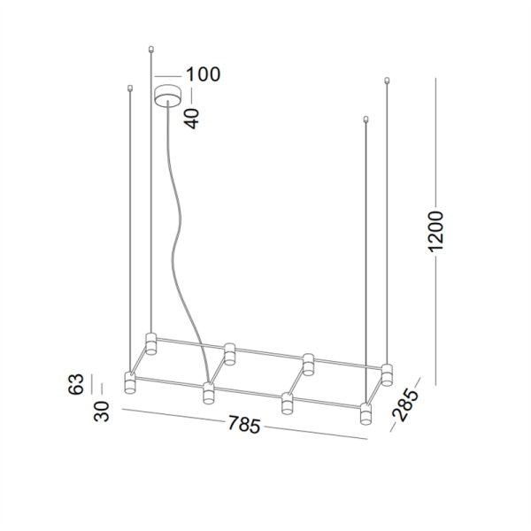 LPL340-BK-8*1W The networks series led pendant light - Image 2