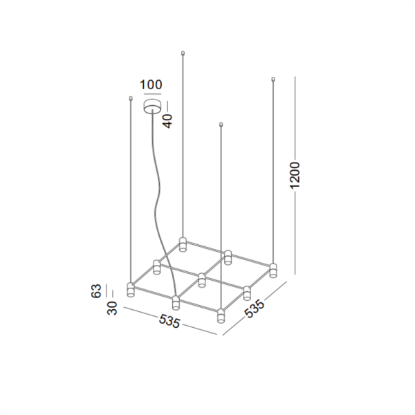 LPL342-WT-9*1W The networks series led pendant light - Image 2