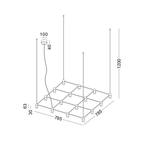 LPL344-BK-16*1W The networks series led pendant light - Image 3