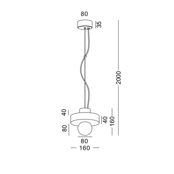 LPL350-E27 socket bedside led pendant light - Image 3
