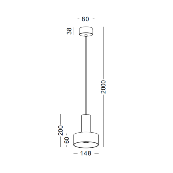 LPL364-BK-GU10 Led pendant light - Image 2