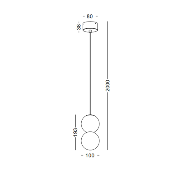 LPL399-BK-5W Round led pendant light - Image 2