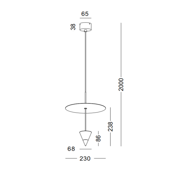 LPL400-WT-4W+1W Modern led pendant light - Image 2