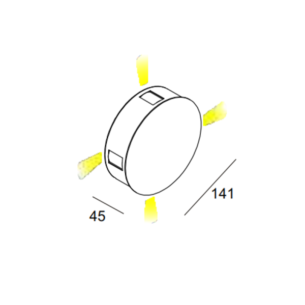 LWA158-4*1W Round led wall light - Image 2