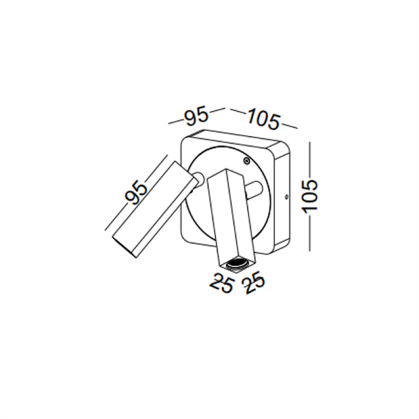 LWA204-2*3W Square led reading light - Image 2