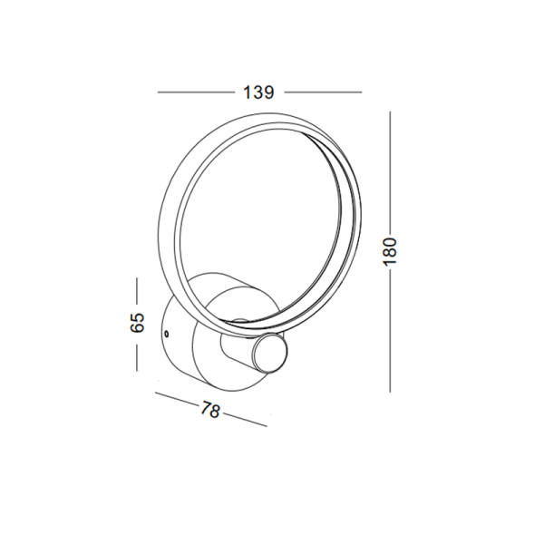 LWA223-BK-6W The ring series led wall lamp - Image 3