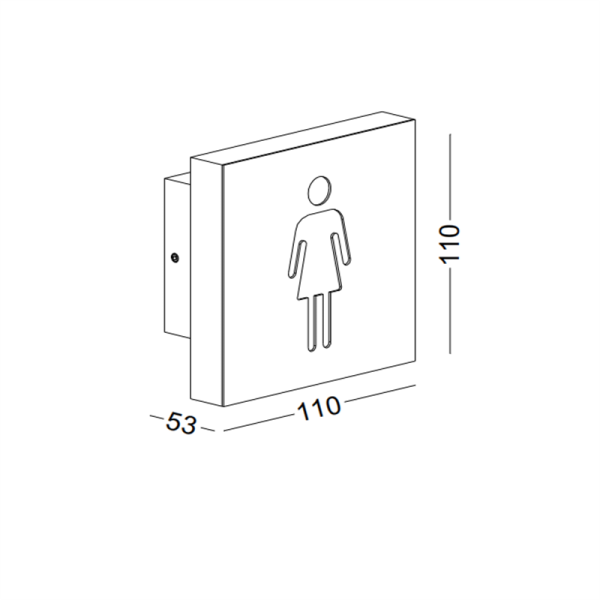 LWA295C-3W Female washroom led wall light - Image 2