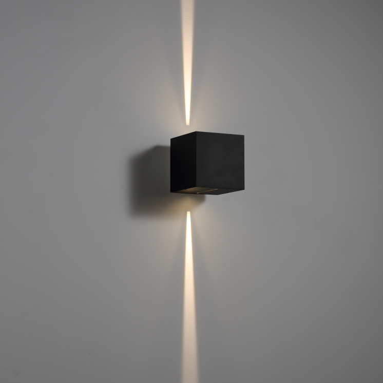 LWA300B-BK-2*3W Square led outdoor wall lamp