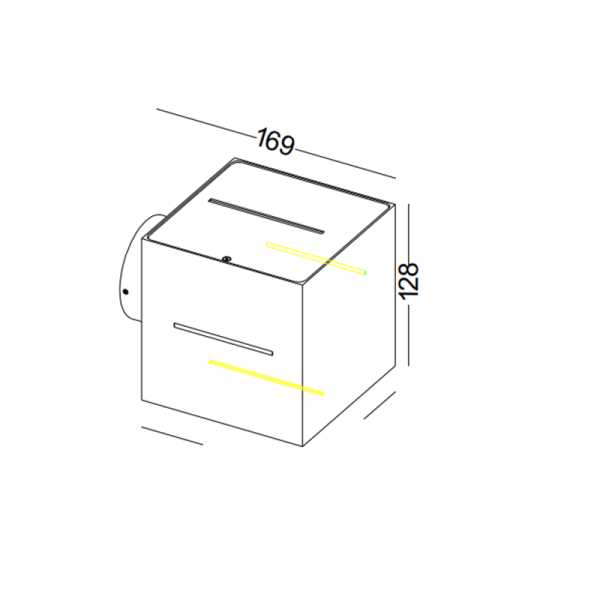 LWA300C-BK-2*3W Square led outdoor wall lamp - Image 3