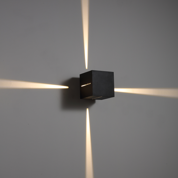 LWA300C-BK-2*3W Square led outdoor wall lamp