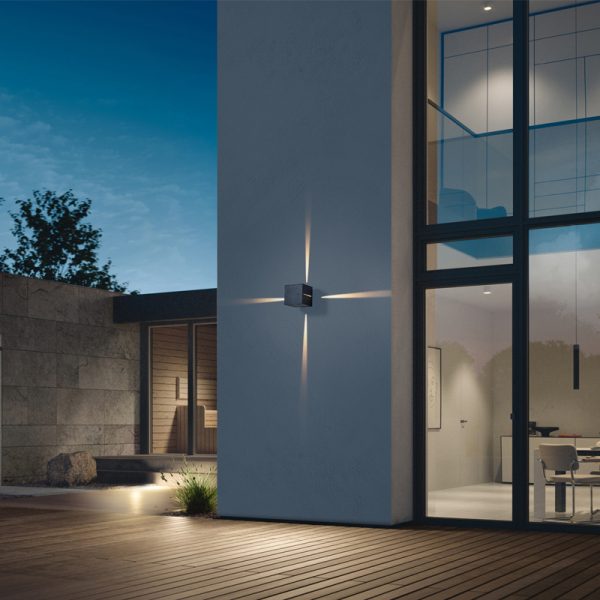 LWA300C-BK-2*3W Square led outdoor wall lamp - Image 2