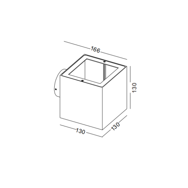 LWA300D-BK-2*3W Square led outdoor wall lamp - Image 2