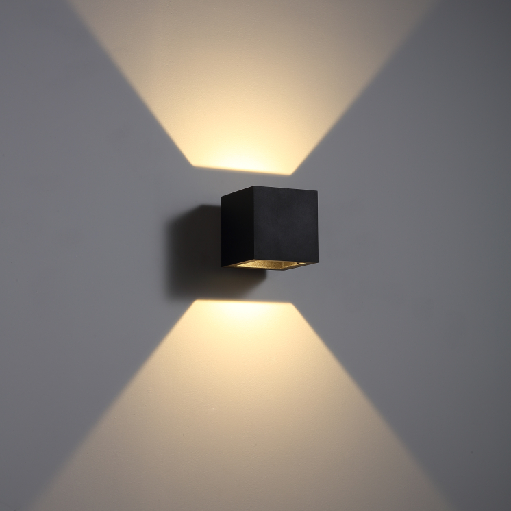 LWA300D-BK-2*3W Square led outdoor wall lamp