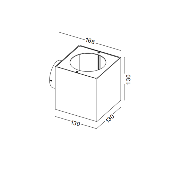 LWA300E-BK-2*3W Square led outdoor wall lamp - Image 2