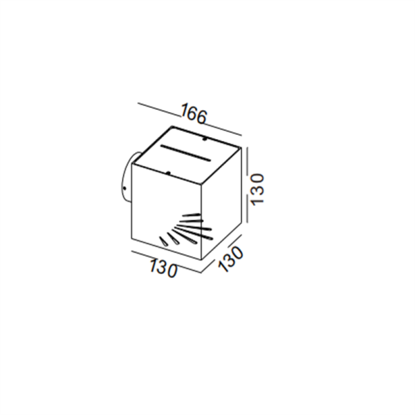LWA300J-BK-2*3W Square led outdoor wall light - Image 2
