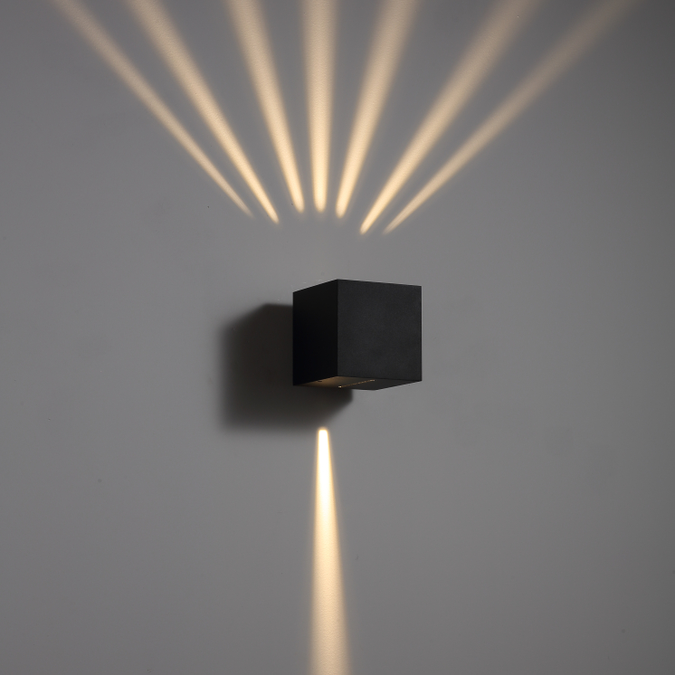 LWA300J-BK-2*3W Square led outdoor wall light