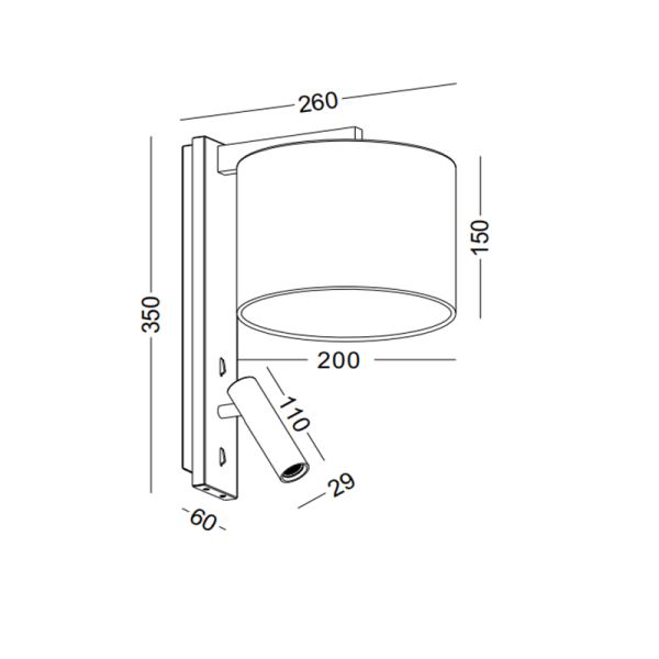 LWA335-SL-3W Hotel bedroom led reading light - Image 2