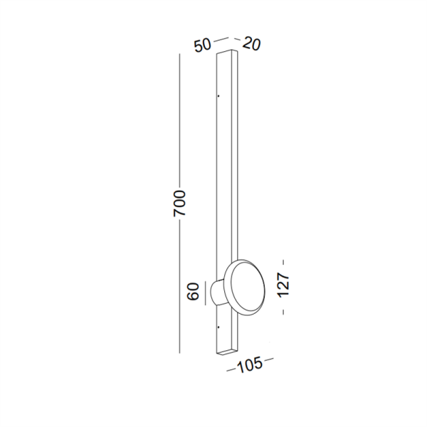 LWA400-GD-3W The pin series led wall lamp - Image 3