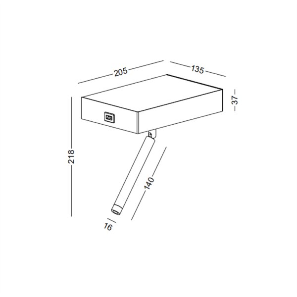 LWA416-WT-1W Down lighting led reading lamp - Image 2