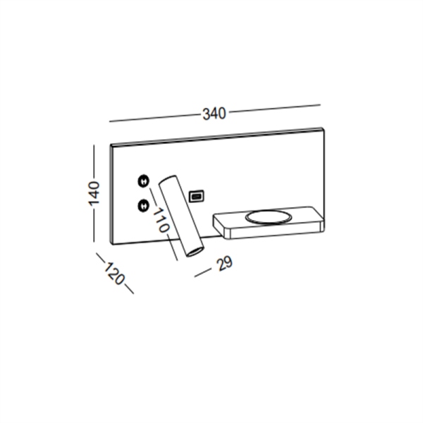 LWA419-BK-3W+4W Hotel bedroom led reading light - Image 2