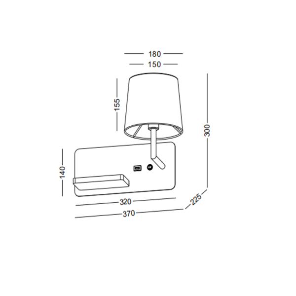 LWA420-BK-4W Fabric led reading light - Image 2