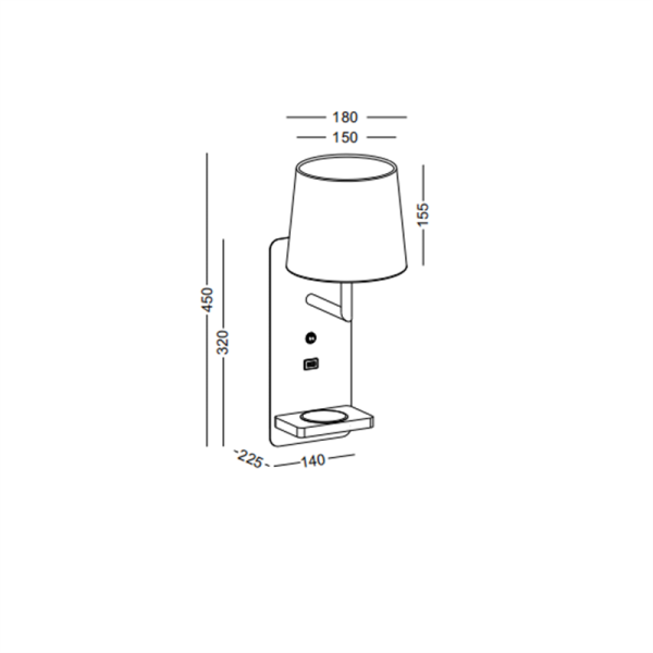 LWA421-BK-4W Fabric led reading light - Image 2