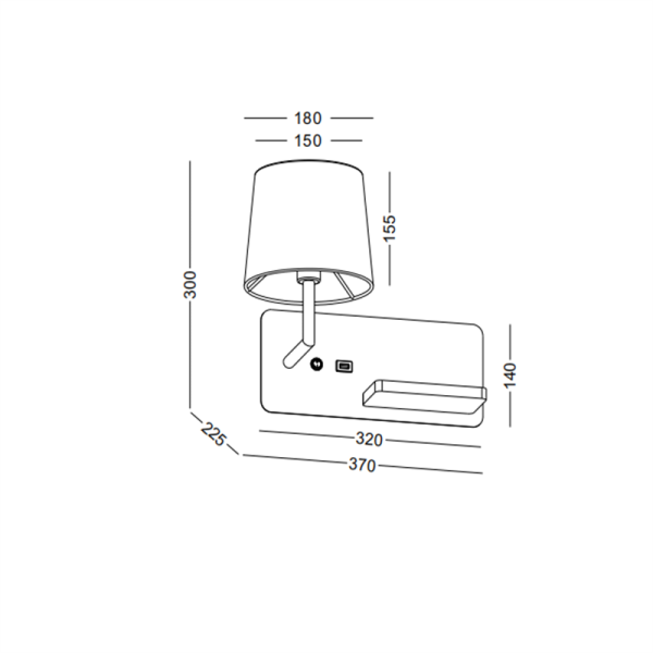 LWA422-BK-4W Fabric led reading light - Image 2