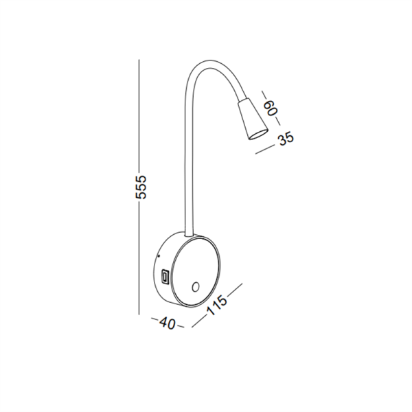 LWA423-WT-3W Bedroom led reading light - Image 2