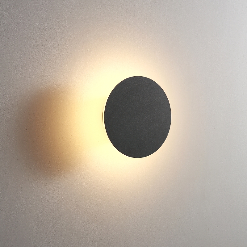 LWA431-BK-6W Round led outdoor wall lamp