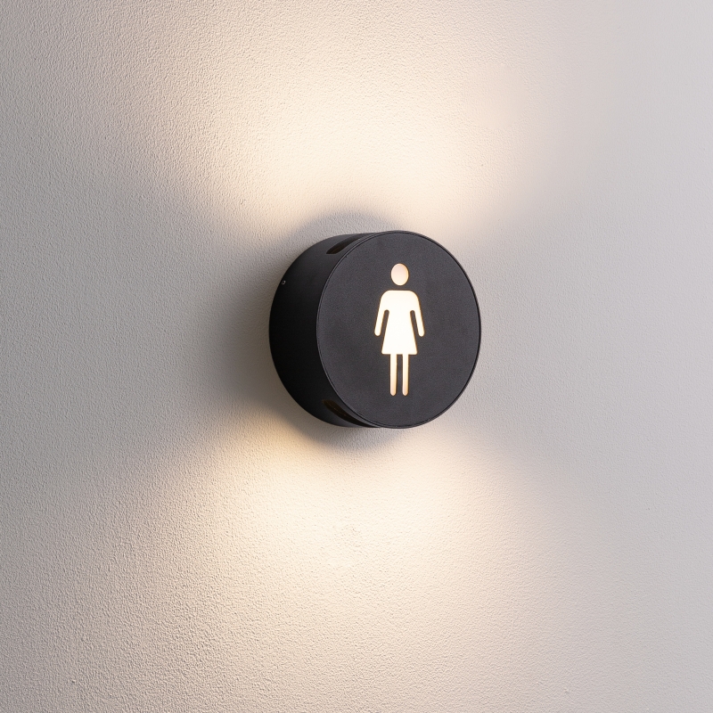 LWA486-BK-6W Round led outdoor wall lamp