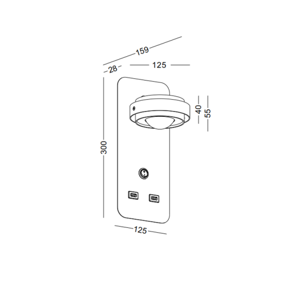LWA494-BK-Hotel bedroom led reading light - Image 3