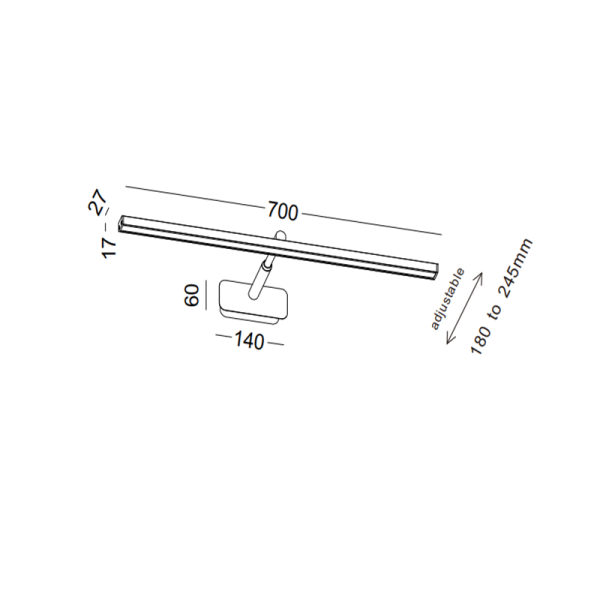LWA517-BK-Led bathroom light picture light mirror light - Image 2
