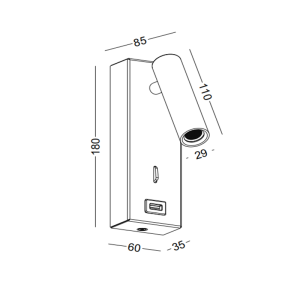 LWA539-BK-3W Led reading light - Image 3