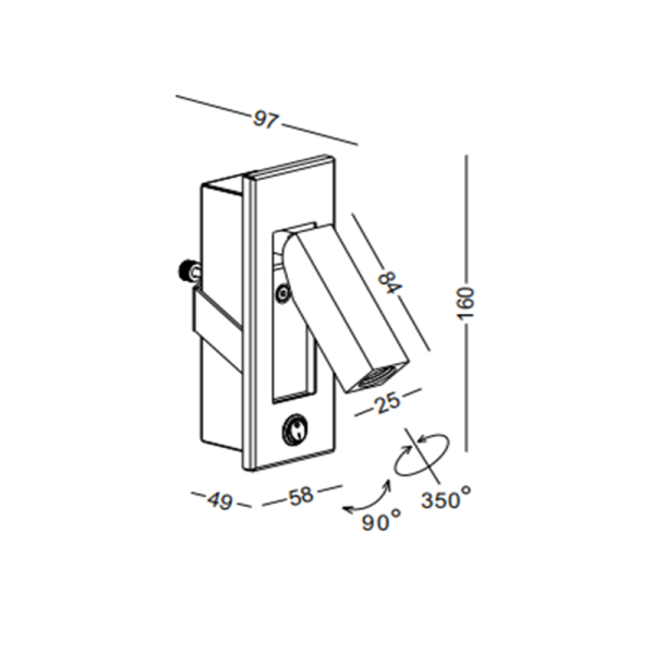 LWA544-BK-3W Led reading light - Image 2