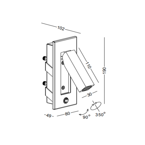 LWA545-WT-3W Led reading light - Image 2