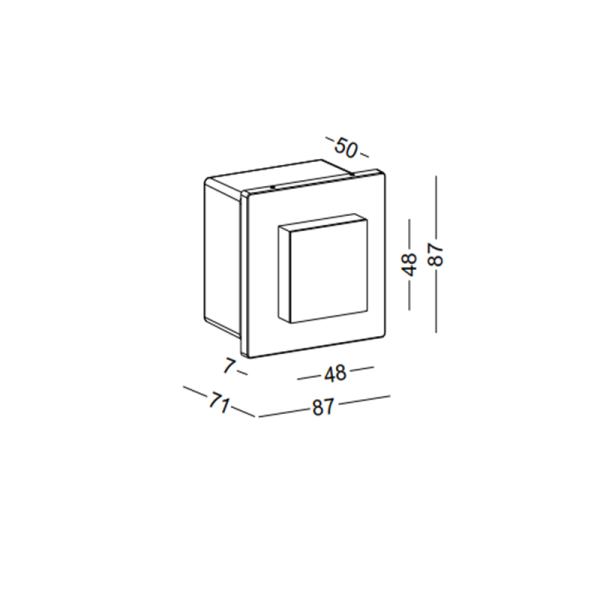 ODL055-BK-3W Square led outdoor step light - Image 3