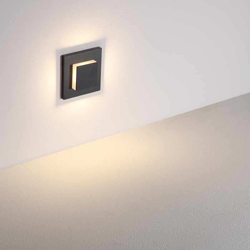 ODL055-BK-3W Square led outdoor step light