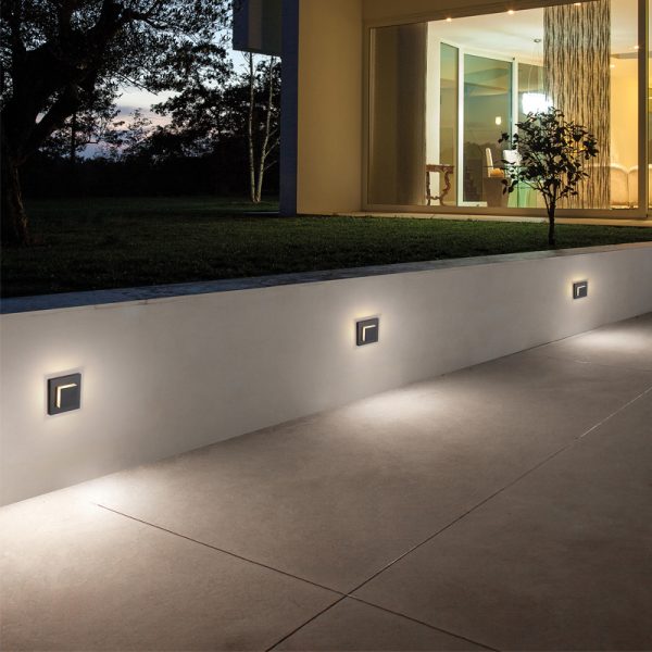 ODL055-BK-3W Square led outdoor step light - Image 2