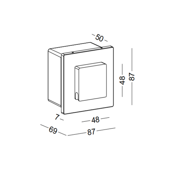ODL058-BK-3W Square led outdoor step light - Image 2