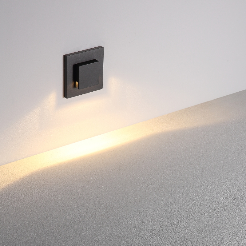 ODL058-BK-3W Square led outdoor step light