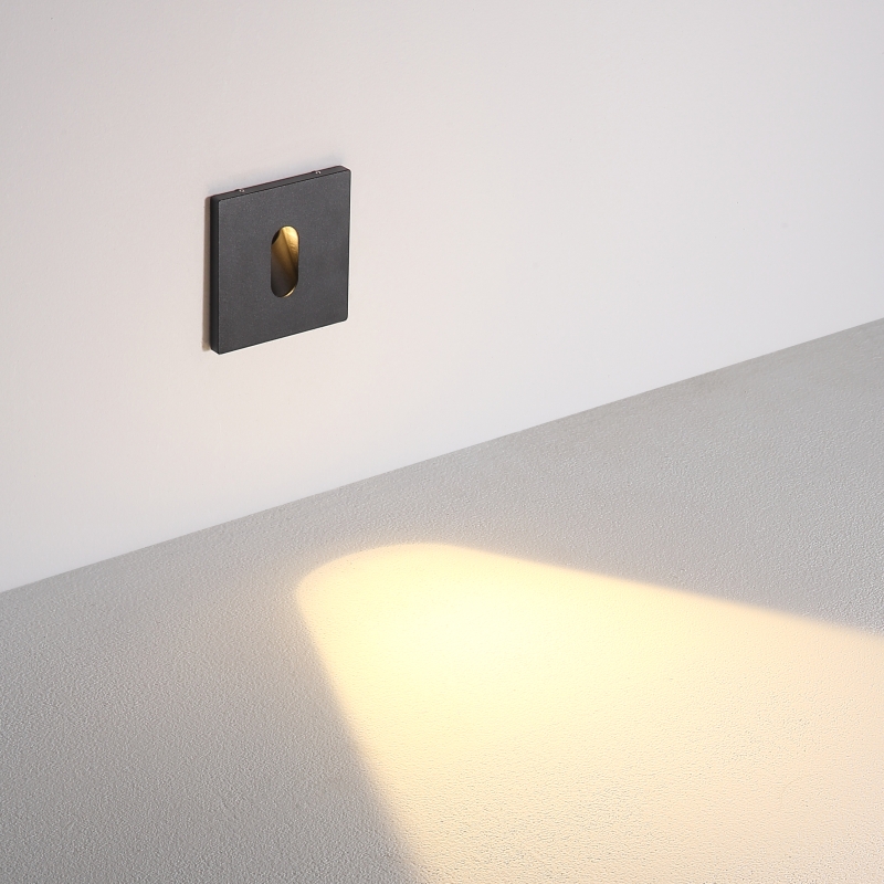 ODL062-BK-3W Square led outdoor step light